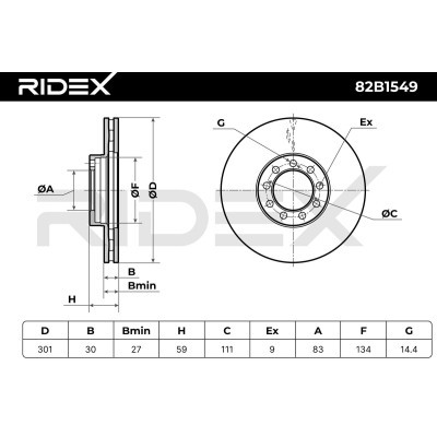 Tarcza hamulcowa RIDEX 82B1549 82B1549 - foto 6