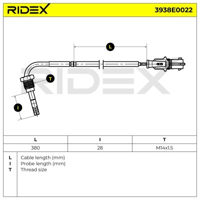 Czujnik temperatury spalin RIDEX 3938E0022 3938E0022 - foto 7