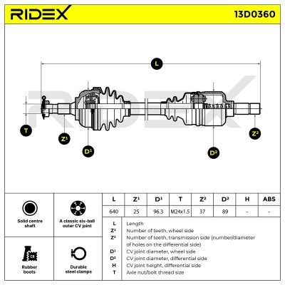 Półoś Napędowa RIDEX 13D0360 13D0360 - foto 5
