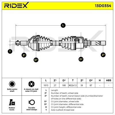 Półoś Napędowa RIDEX 13D0354 13D0354 - foto 7