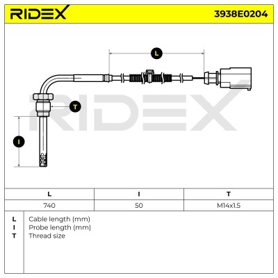 Czujnik temperatury spalin RIDEX 3938E0204 3938E0204 - foto 6