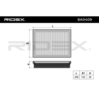 Filtr Powietrza RIDEX 8A0409 8A0409 - foto 6