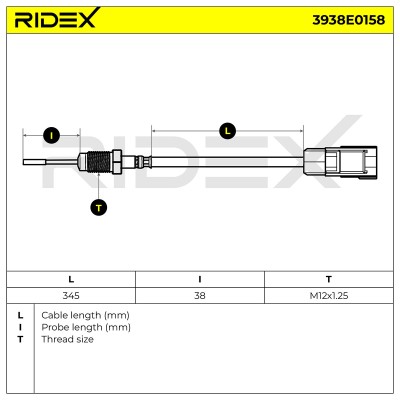 Czujnik temperatury spalin RIDEX 3938E0158 3938E0158 - foto 5
