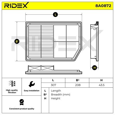 Filtr Powietrza RIDEX 8A0872 8A0872 - foto 6