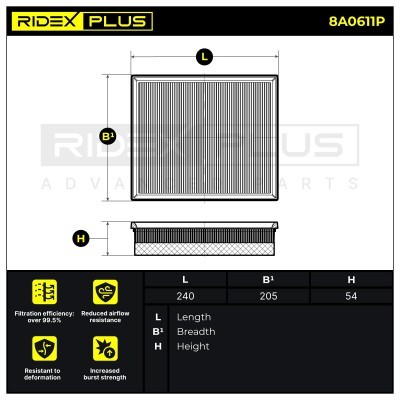 Filtr Powietrza RIDEX 8A0611P 8A0611P - foto 7