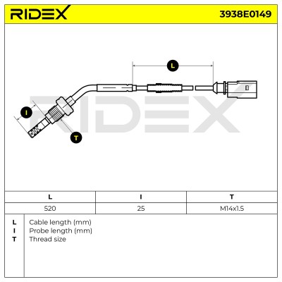Czujnik temperatury spalin RIDEX 3938E0149 3938E0149 - foto 6