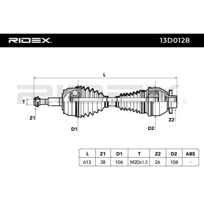 Półoś Napędowa RIDEX 13D0128 13D0128 - foto 8