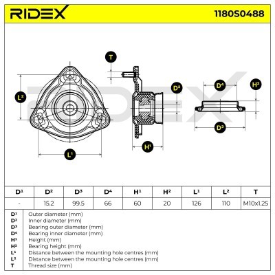 Mocowanie Amortyzatora RIDEX 1180S0488 1180S0488 - foto 5
