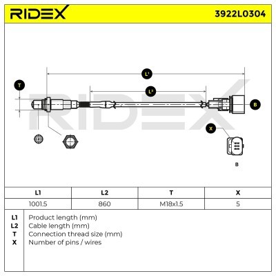 Sonda Lambda RIDEX 3922L0304 3922L0304 - foto 6