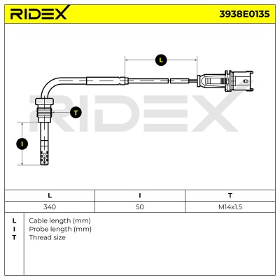 Czujnik temperatury spalin RIDEX 3938E0135 3938E0135 - foto 7