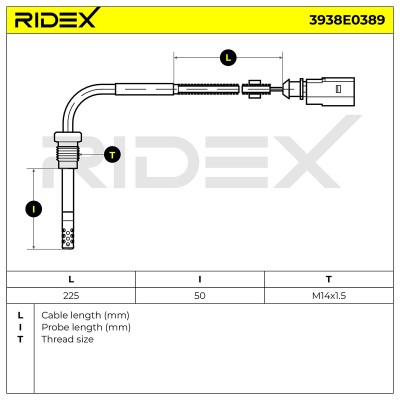 Czujnik temperatury spalin RIDEX 3938E0389 3938E0389 - foto 6
