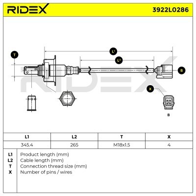 Sonda Lambda RIDEX 3922L0286 3922L0286 - foto 7