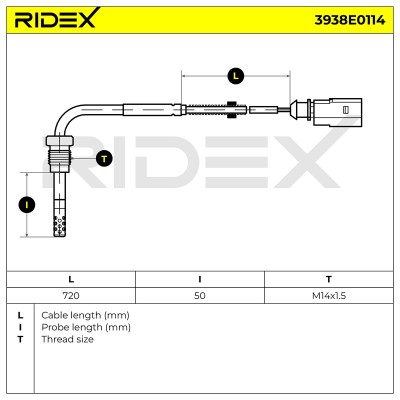 Czujnik temperatury spalin RIDEX 3938E0114 3938E0114 - foto 6