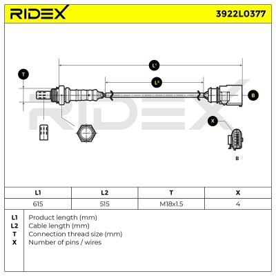 Sonda Lambda RIDEX 3922L0377 3922L0377 - foto 6