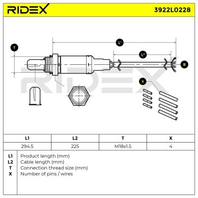 Sonda Lambda RIDEX 3922L0228 3922L0228 - foto 5