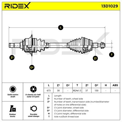 Półoś Napędowa RIDEX 13D1029 13D1029 - foto 12