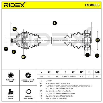 Półoś Napędowa RIDEX 13D0665 13D0665 - foto 7