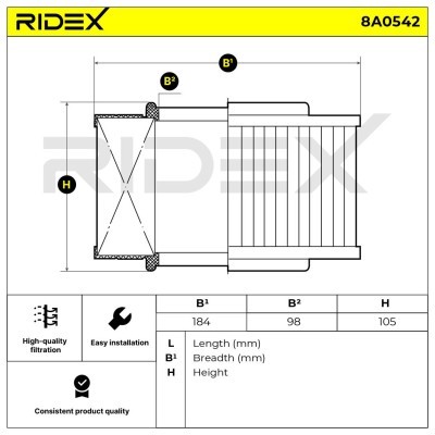 Filtr Powietrza RIDEX 8A0542 8A0542 - foto 6