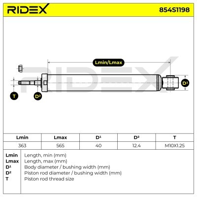 Amortyzator RIDEX 854S1198 854S1198 - foto 4