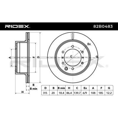 Tarcza hamulcowa RIDEX 82B0483 82B0483 - foto 4