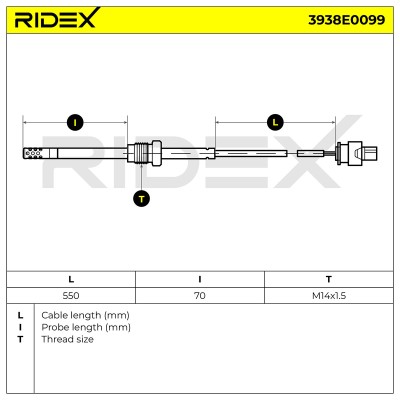 Czujnik temperatury spalin RIDEX 3938E0099 3938E0099 - foto 6