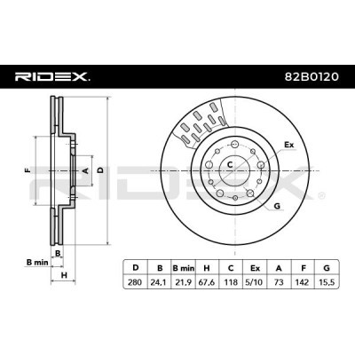 Tarcza hamulcowa RIDEX 82B0120 82B0120 - foto 5
