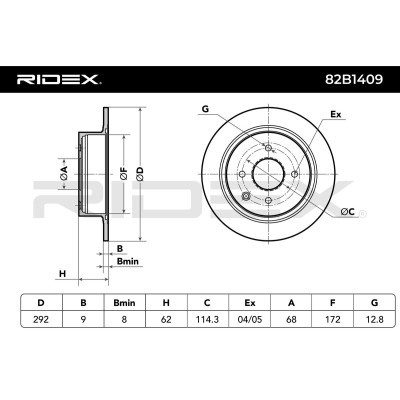 Tarcza hamulcowa RIDEX 82B1409 82B1409 - foto 7
