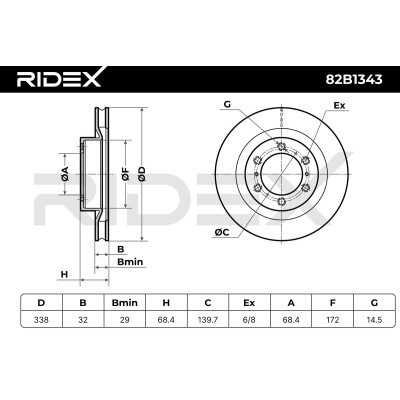 Tarcza hamulcowa RIDEX 82B1343 82B1343 - foto 7