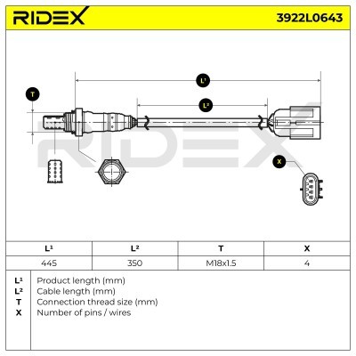 Sonda Lambda RIDEX 3922L0643 3922L0643 - foto 6