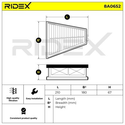 Filtr Powietrza RIDEX 8A0652 8A0652 - foto 6