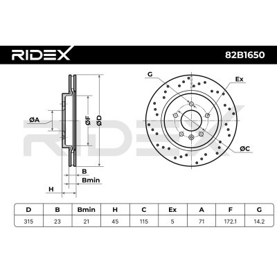 Tarcza hamulcowa RIDEX 82B1650 82B1650 - foto 7
