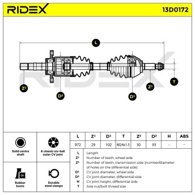 Półoś Napędowa RIDEX 13D0172 13D0172 - foto 6