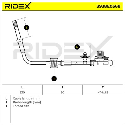 Czujnik temperatury spalin RIDEX 3938E0568 3938E0568 - foto 6