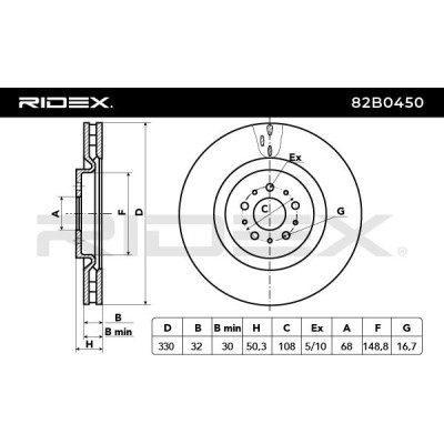 Tarcza hamulcowa RIDEX 82B0450 82B0450 - foto 6