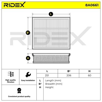Filtr Powietrza RIDEX 8A0661 8A0661 - foto 6
