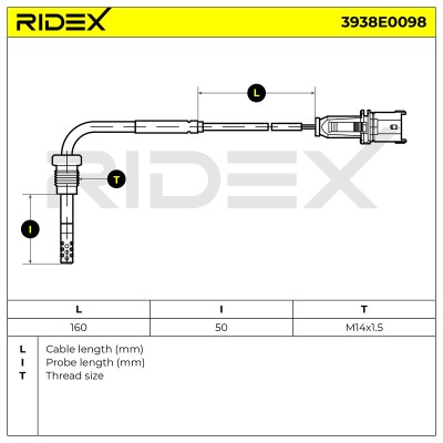 Czujnik temperatury spalin RIDEX 3938E0098 3938E0098 - foto 6