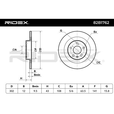 Tarcza hamulcowa RIDEX 82B1762 82B1762 - foto 7