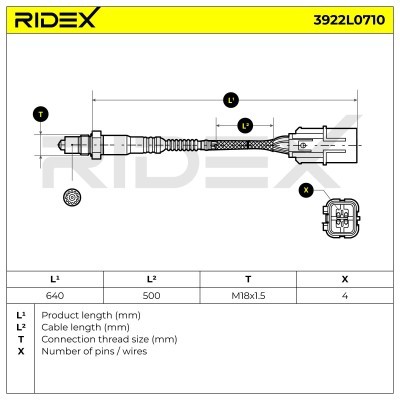 Sonda Lambda RIDEX 3922L0710 3922L0710 - foto 3