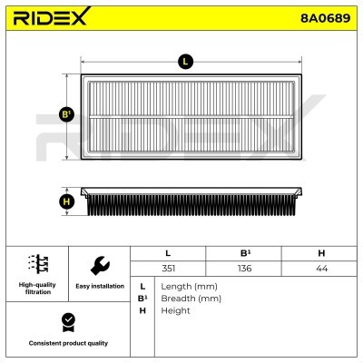 Filtr Powietrza RIDEX 8A0689 8A0689 - foto 6
