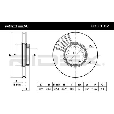 Tarcza hamulcowa RIDEX 82B0102 82B0102 - foto 3
