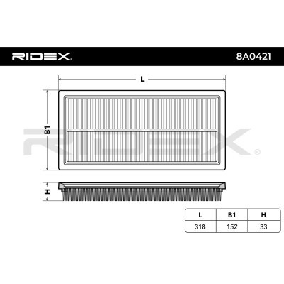 Filtr Powietrza RIDEX 8A0421 8A0421 - foto 6