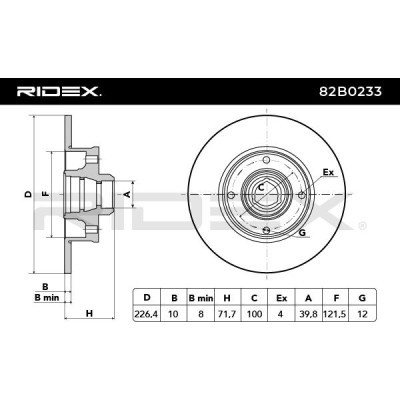 Tarcza hamulcowa RIDEX 82B0233 82B0233 - foto 3