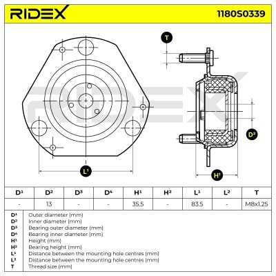 Mocowanie Amortyzatora RIDEX 1180S0339 1180S0339 - foto 5