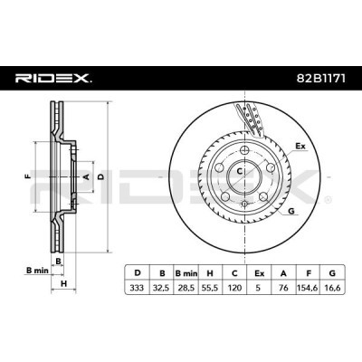 Tarcza hamulcowa RIDEX 82B1171 82B1171 - foto 4