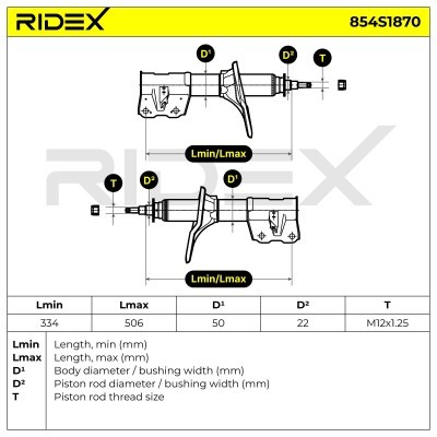 Amortyzator RIDEX 854S1870 854S1870 - foto 4