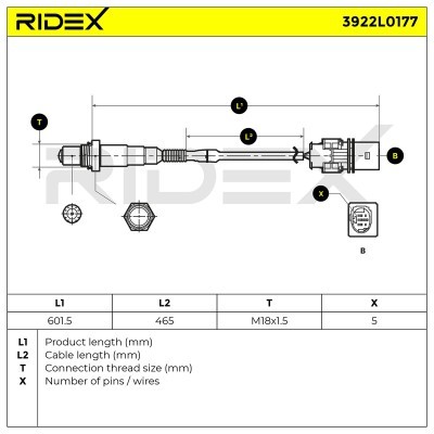 Sonda Lambda RIDEX 3922L0177 3922L0177 - foto 6