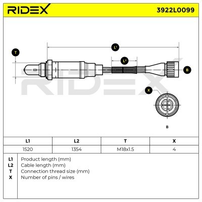 Sonda Lambda RIDEX 3922L0099 3922L0099 - foto 6