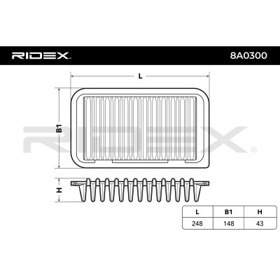 Filtr Powietrza RIDEX 8A0300 8A0300 - foto 5