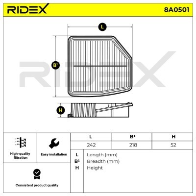 Filtr Powietrza RIDEX 8A0501 8A0501 - foto 4