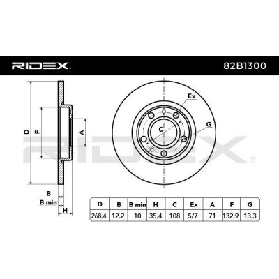 Tarcza hamulcowa RIDEX 82B1300 82B1300 - foto 3